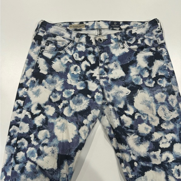 Adriano Goldschmied Legging Jeans 27R Blue white blue abstract floral skinny - Picture 3 of 8